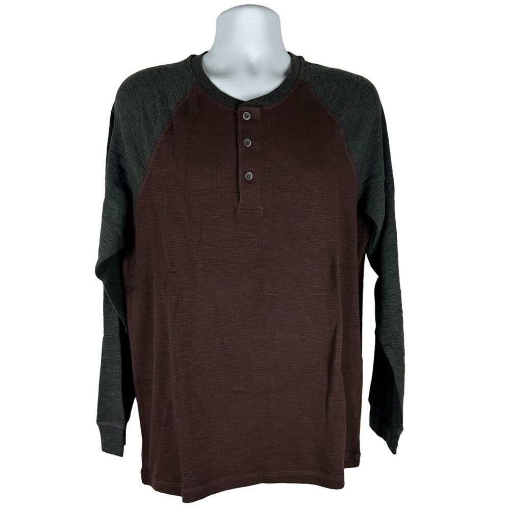 Tailor Vintage Mens Airotec+ Water Henley Shirt Heather Performance Size L